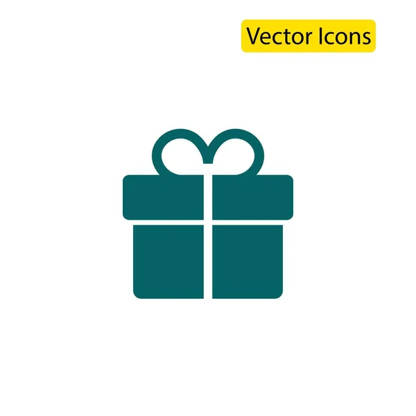 Gift Box Icon Vector Badge Holidays Gifts New Year Isolated — Stock Vector