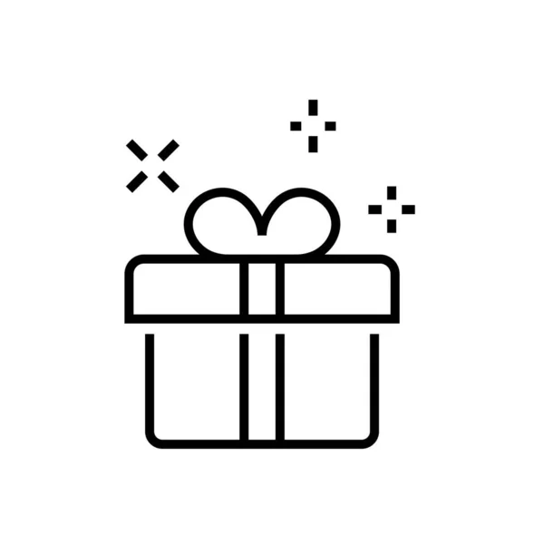 圣诞及新年假期礼品盒系列Icon礼品经编辑的中风简易小贴士 — 图库矢量图片