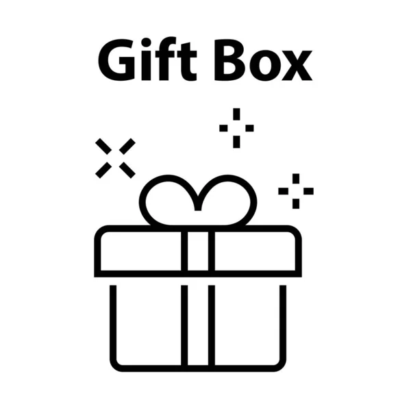 Regalos Iconos Línea Caja Regalo Para Navidad Año Nuevo — Vector de stock