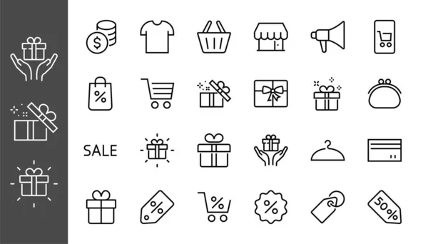 Black Friday Icon Set Enthält Symbole Für Aktionen Rabatte Shopping — Stockvektor
