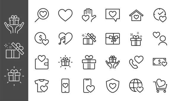 Den Uppsättning Ikoner Kärlek Innehåller Sådana Ikoner Som Kärlek Till — Stock vektor