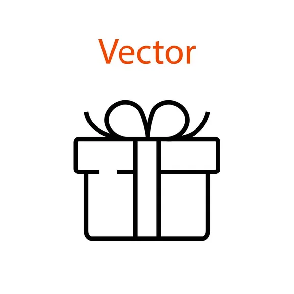 Gift Box Line Icon Gifts Christmas New Year Holidays Editable — Stock Vector