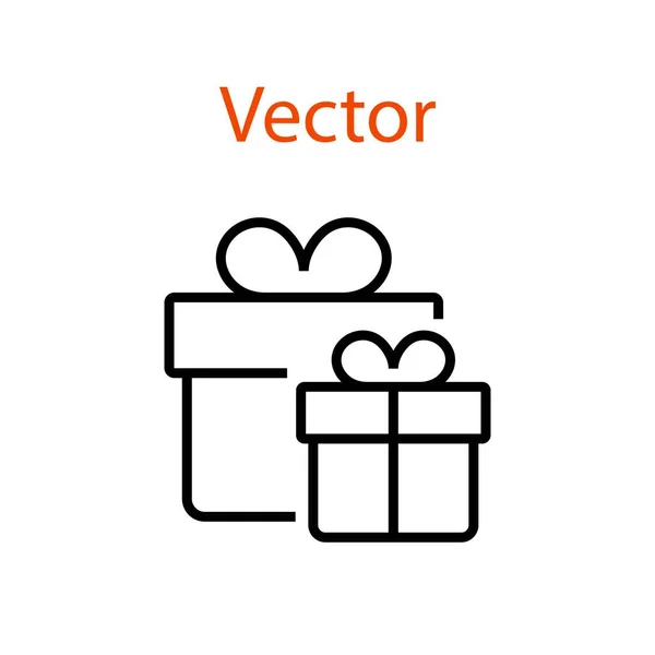 Zwei Geschenk Box Linie Icon Geschenke Für Weihnachten Undneujahr Editierbare — Stockvektor