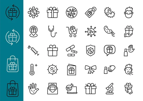Coronavirus Ensemble Icônes Sur Thème Coronavirus Contient Des Icônes Telles — Image vectorielle