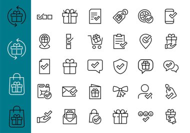 İlgili vektör çizgisi simgelerinden oluşan basit bir set. Güvenlik garantisi, alınan belge, okunan mesaj, doğrulama, kalite ve daha fazlası gibi simgeler içerir. Düzenlenebilir Bar. 480x480.