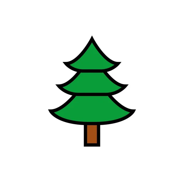 Árvore Natal Ícone Ano Novo Vector Ícone Curso Editável — Vetor de Stock