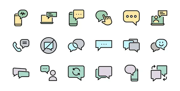 Conjunto Simple Iconos Línea Vectorial Mensaje Contiene Iconos Como Conversación — Archivo Imágenes Vectoriales