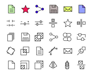 İlgili vektör çizgisi simgelerini düzenleyen basit bir set. Ekin, kopyalama, ölçek, döndürme ve daha fazlası gibi simgeler içerir. Düzenlenebilir felç. 48x48 Piksel Mükemmel. Beyaz arkaplanda