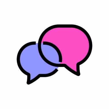 Mesaj Simgesi, Sohbet Baloncuğu Düzenlenebilir Vuruşu. İletişim doğrusal simgesi. Sembol Diyalog 'u ifade edebilir, konuşabilir. Vektör illüstrasyonu izole edildi.