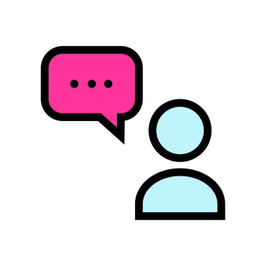 Mesaj Simgesi, Sohbet Baloncuğu Düzenlenebilir Vuruşu. İletişim doğrusal simgesi. Sembol Diyalog 'u ifade edebilir, konuşabilir. Vektör illüstrasyonu izole edildi.