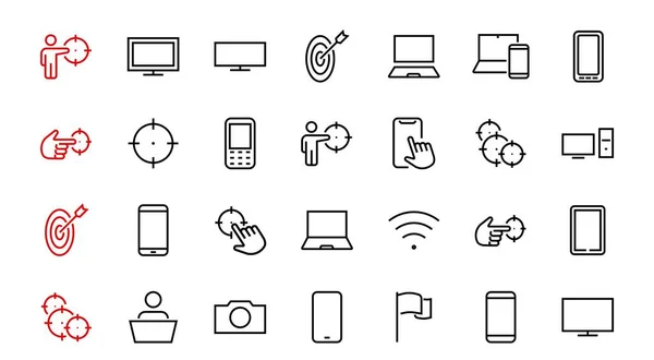 Smart Geräte Und Gadgets Lineare Symbole Gesetzt Vektor Enthält Symbole — Stockvektor