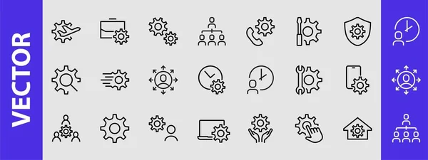 Simple Set Settings Options Related Vector Line Icons Contains Icons — Stock Vector