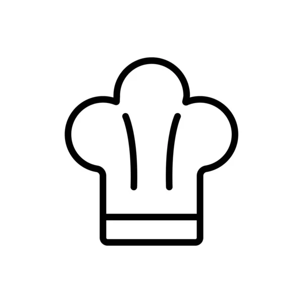 Chef Hat Icon Vector Line Kitchen Chef Curso Editável Ícone — Vetor de Stock