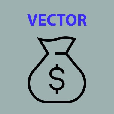 Para dolu çanta. Vector hattı simgesi. Düzenlenebilir vuruş. Dolarlı çanta, basit simge, izole edilmiş