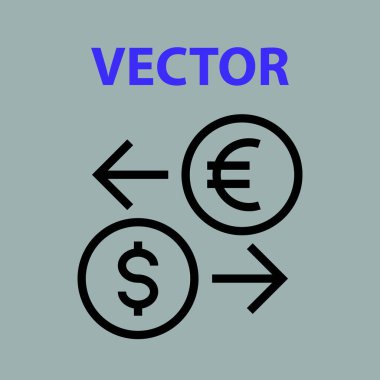Döviz döviz kurunun vektör satırı simgesi düzenlenebilir vuruş. İş doları simgesi, basit simge, izole edilmiş