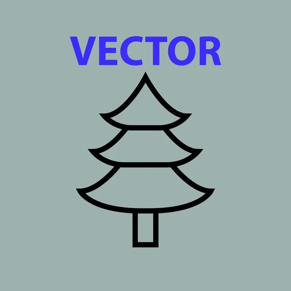 Árvore Natal Ícone Ano Novo Vector Ícone Curso Editável — Vetor de Stock