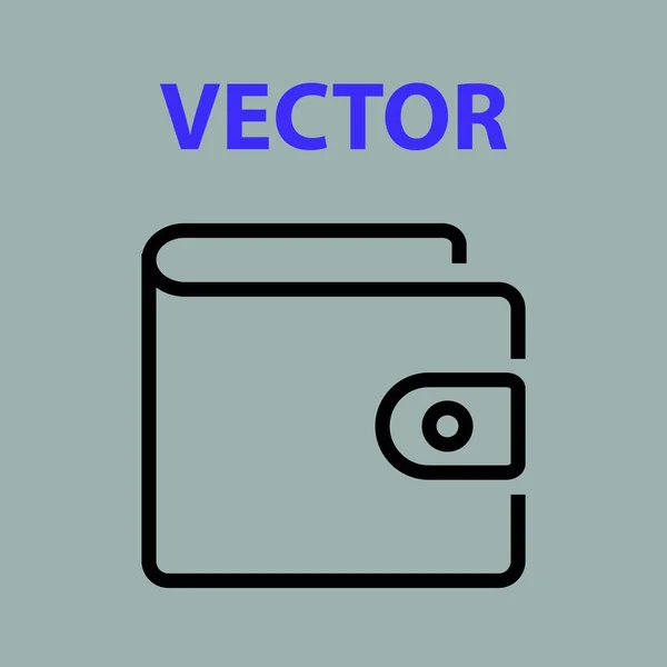 Wallet Vector Line Icon Editable Stroke Business Brieftasche Symbol Einfaches — Stockvektor