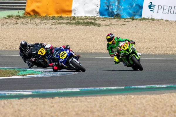 Esbk 2021 Jerez 1St 1St Race Fighting — Stock Photo, Image