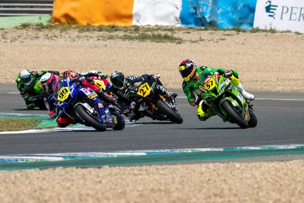 Esbk 2021 Jerez 1St 1St Race Fighting — Fotografia de Stock