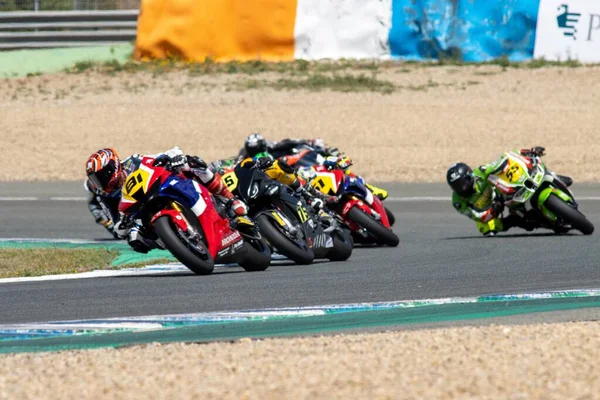 Esbk 2021 Jerez 1St 1St Race Fighting — ストック写真