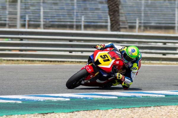 Esbk 2021 Jerez 1St 1St Race Fighting — Foto de Stock