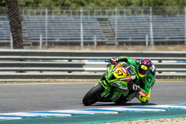 Esbk 2021 Jerez 1St 1St Race Fighting — Stok fotoğraf