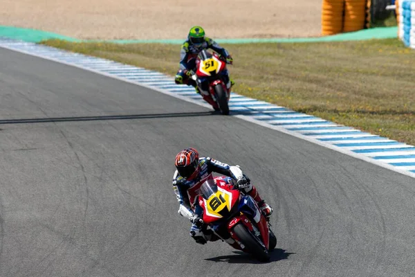 Esbk 2021 Jerez 1St 1St Race Fighting Torres Fernandez Jordi — ストック写真