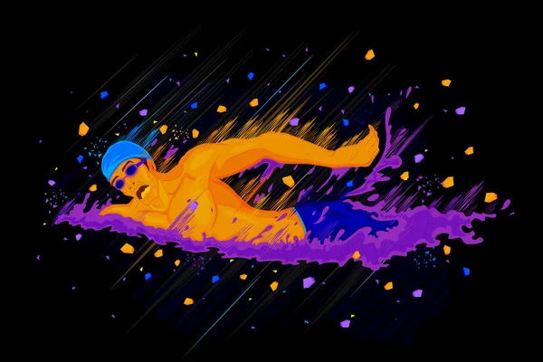 Illustration du nageur — Image vectorielle