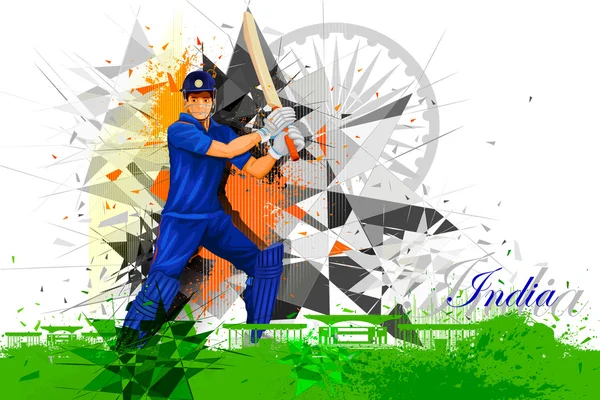 Jogador de críquete da Índia — Vetor de Stock