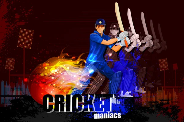 Joueur en arrière-plan du championnat de cricket — Image vectorielle