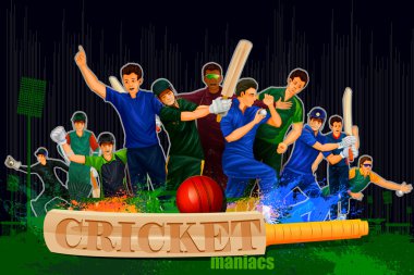 Player in Cricket Championship background clipart