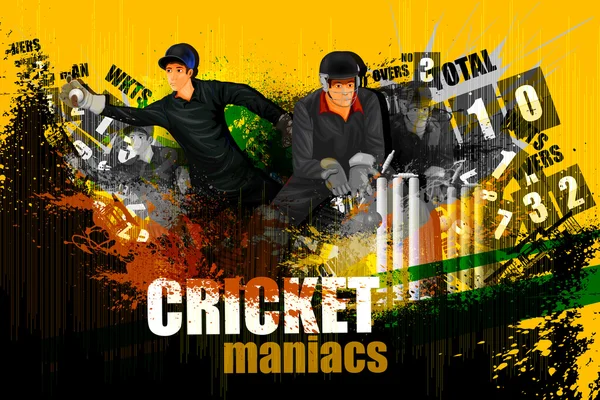 Joueur en arrière-plan du championnat de cricket — Image vectorielle