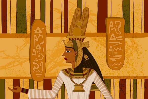 古埃及的纸莎草纸和象形文字 — 图库矢量图片