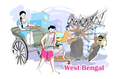 People and Culture of West Bengal, India clipart