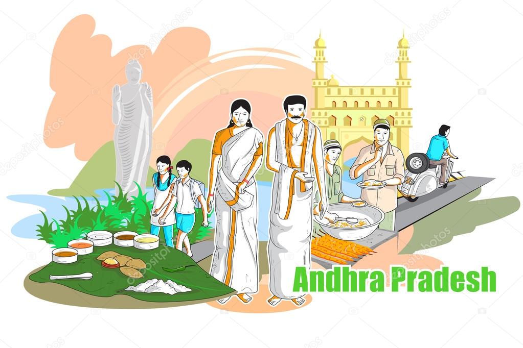 People and Culture of Andhra Pradesh, India Stock Vector Image by  ©snapgalleria #109347434