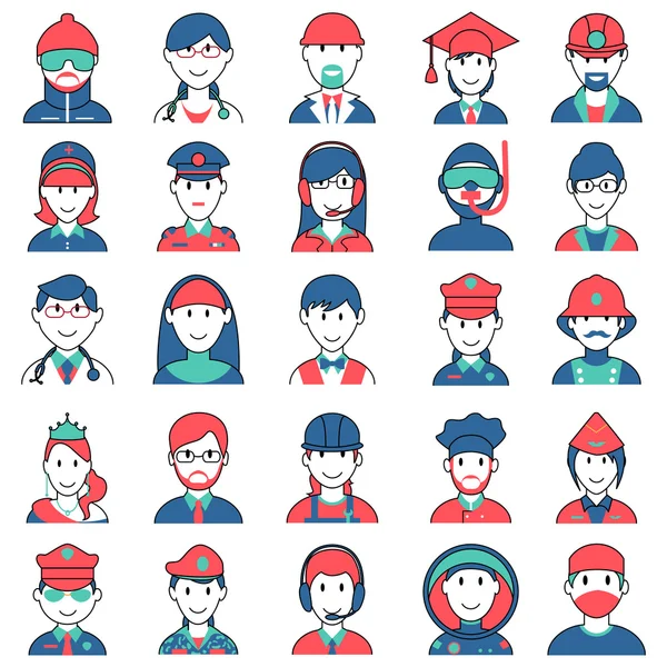People icon for different professional — Stock Vector