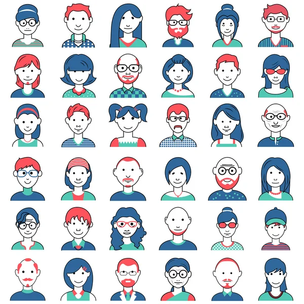 People icon of different Social Groups — Stock Vector