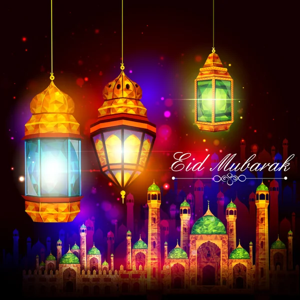 Eid mubarak fundo — Vetor de Stock