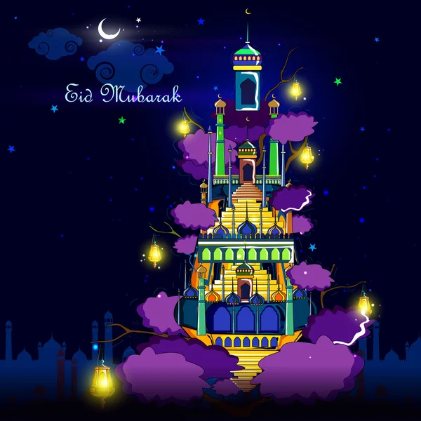 Eid mubarak fundo — Vetor de Stock