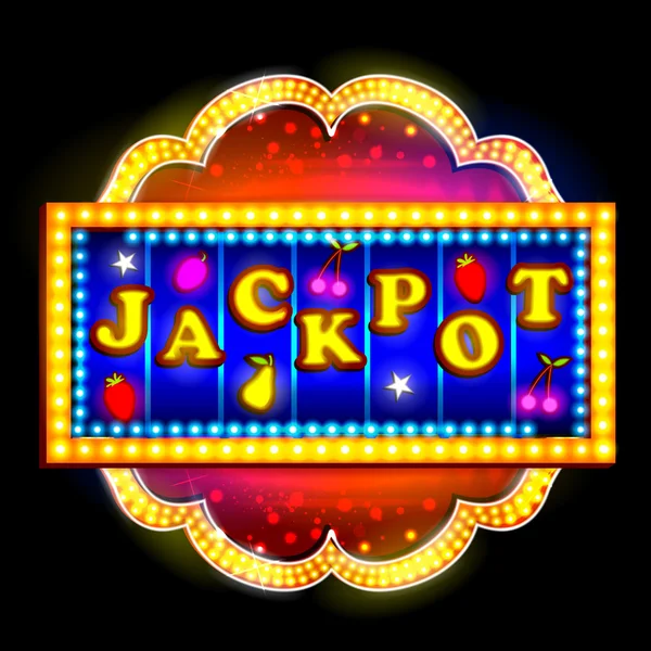 Neon licht uithangbord voor Jackpot — Stockvector