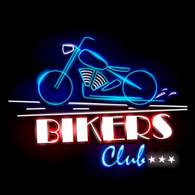 Neon ışık tabela bisikletçileri kulübü