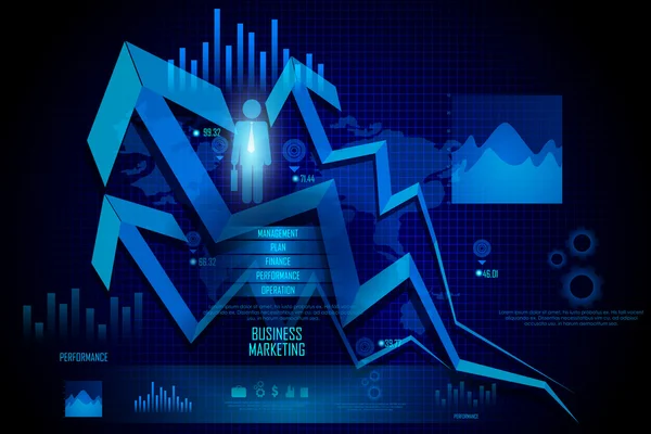 Obchodní finanční graf grafu diagramu — Stockový vektor