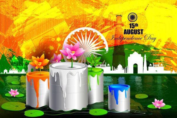Μνημείο και ορόσημο για το εορτασμό της ημέρας της ινδικής ανεξαρτησίας — Διανυσματικό Αρχείο