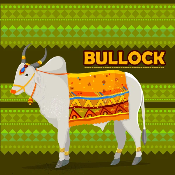 Indická kráva zastupující barevnou Indii — Stockový vektor