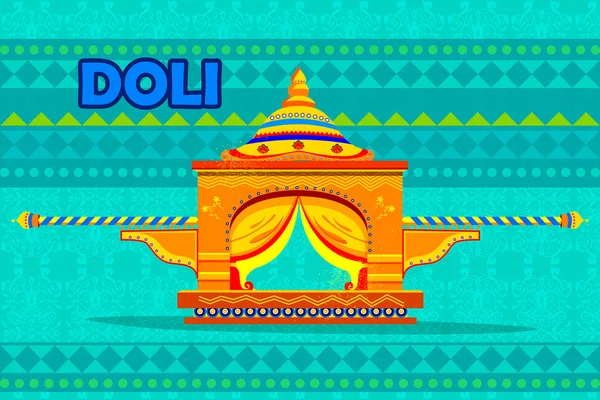 Indian Palki Palanquin representing colorful India — Stock Vector