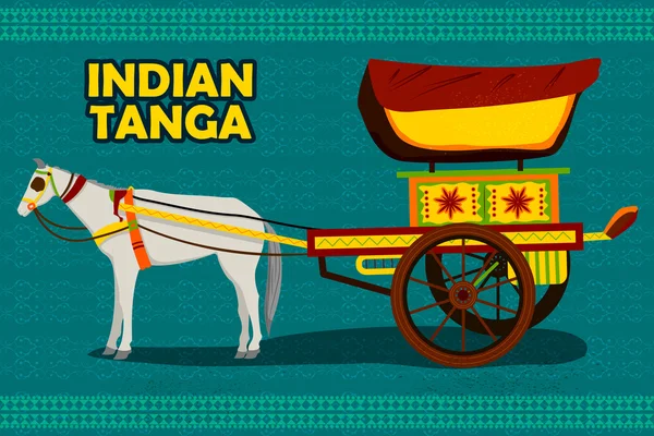 Carro da cavallo indiano rappresentante l'India colorata — Vettoriale Stock