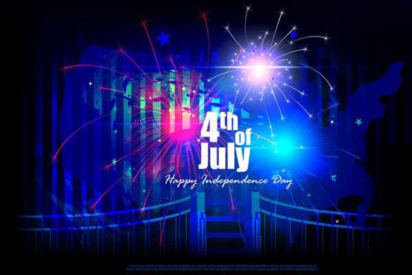 七月四日，美国独立日 — 图库矢量图片