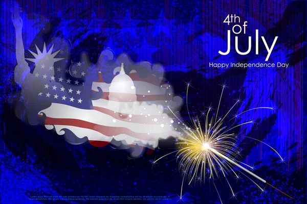 Cuatro de julio, Día de la Independencia América — Vector de stock