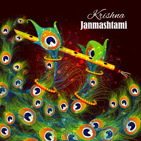 Lyckliga Krishna Janmashtami — Stock vektor