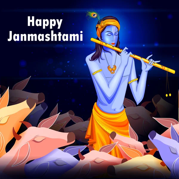 Happy Krishna Janmashtami background — Stock Vector